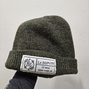 La Dispute Olive Green Knit Beanie